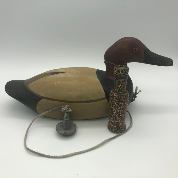 MWW Other - Carved Wood Duck Decoy Sculpture with Duck Call